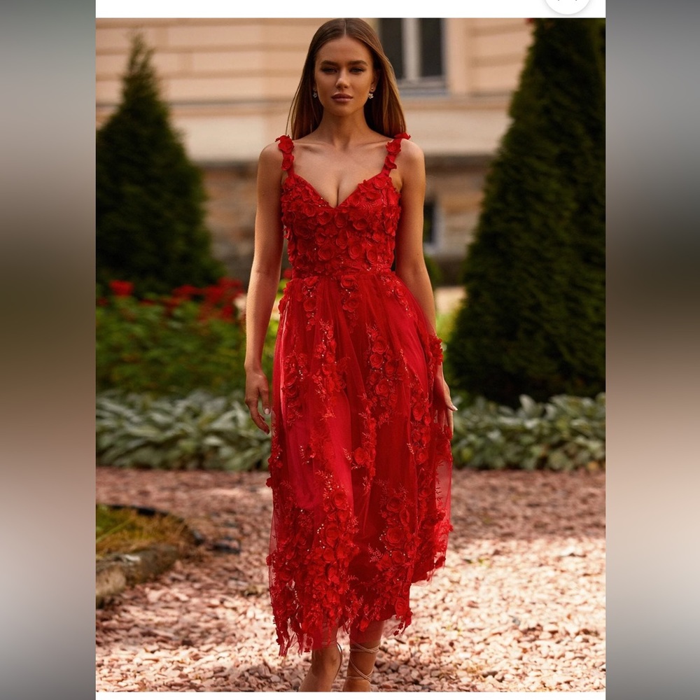 Alamour the label Ellen dress red size small sold out style